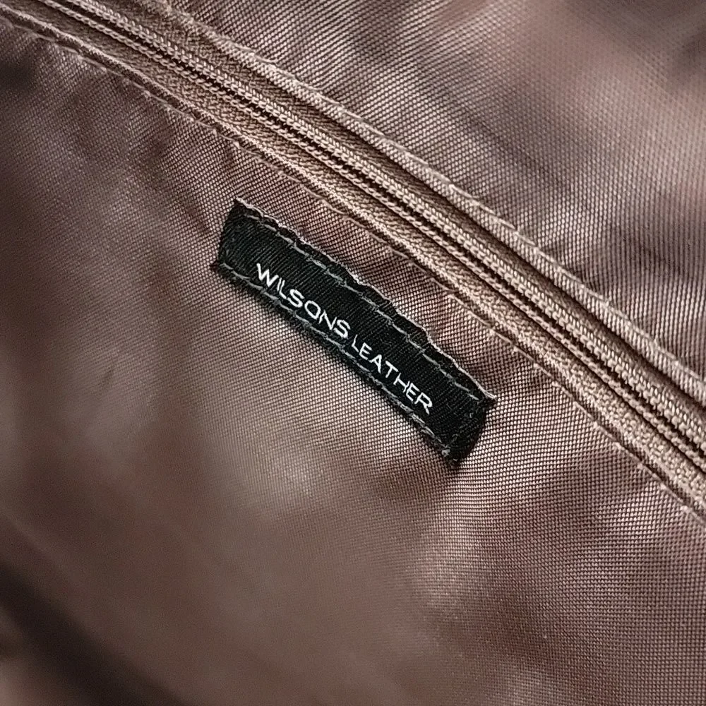 Wilson's VTG Women's Dark Brown Leather Briefcase Silver Hardware Computer Bag